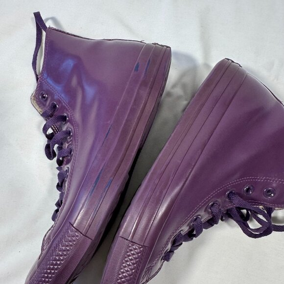 Converse All Star Chuck Taylor 7.5 9.5 Hi Rubber Triple Purple Rain Shoes Unisex - Picture 4 of 11